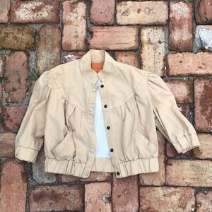 Olga Kapustina cropped jacket casual top cream 3/4